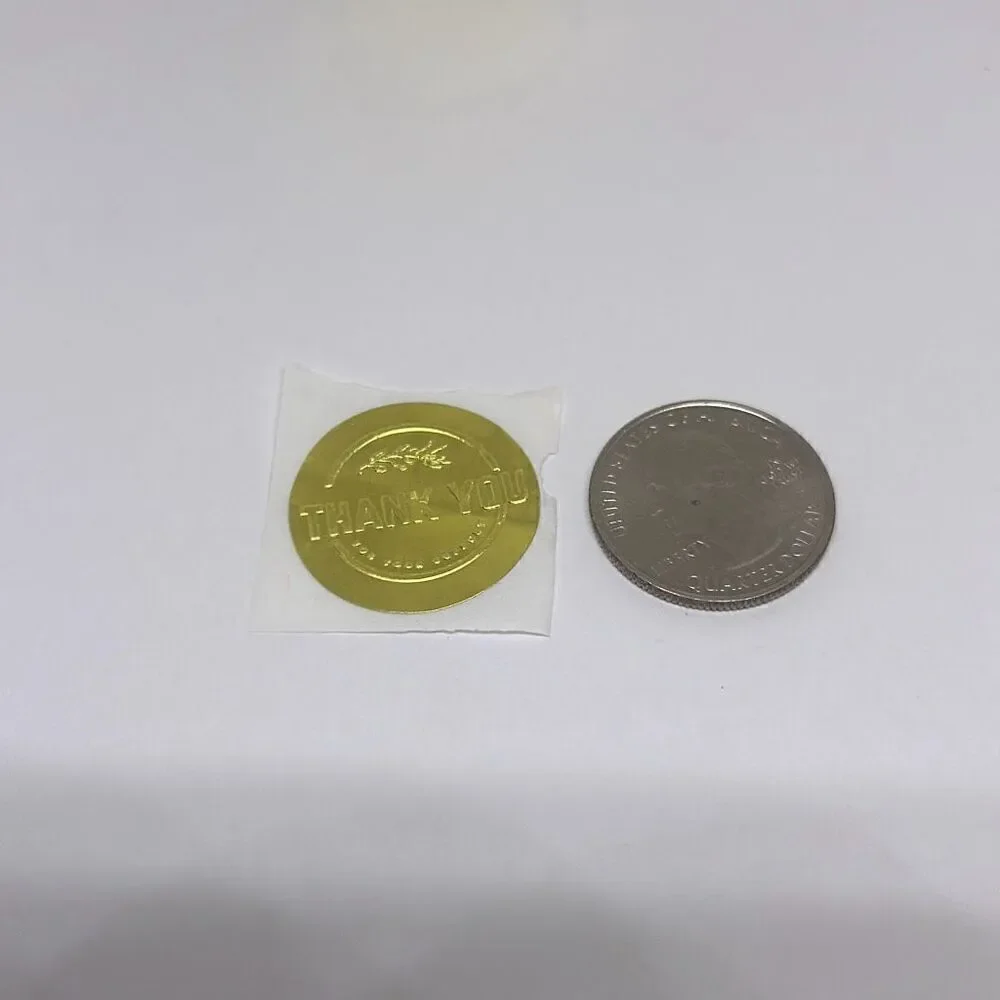 500 Pieces/roll 2.5CM Thank You For Ordering Sticker Gift Gold Label Stickers